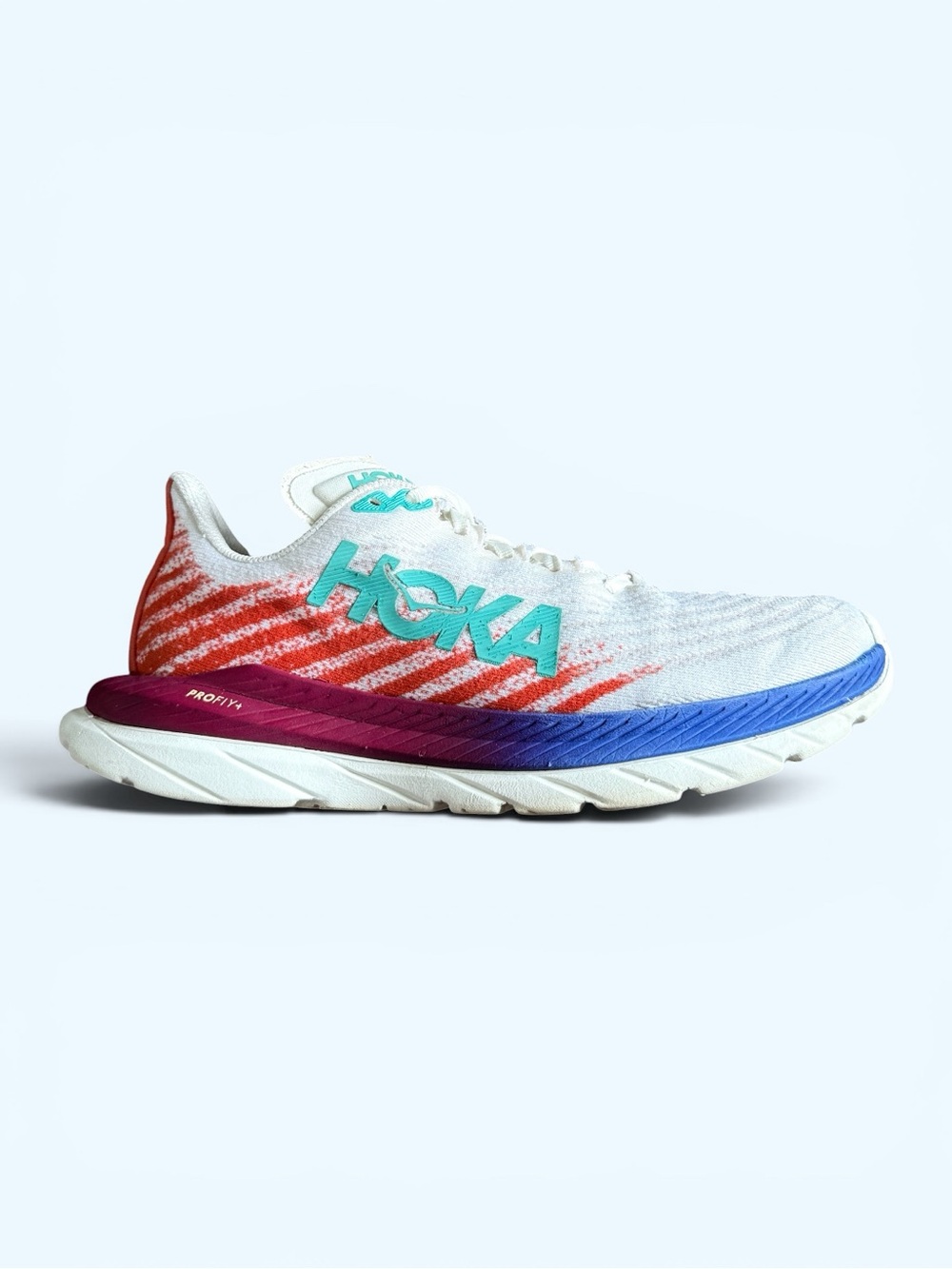 HOKA Mach 5 White Flame Lightweight Running Sneakers Size 7.5B Women